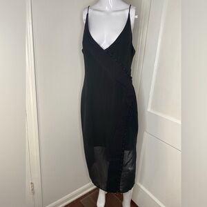 C/MEO COLLECTIVE NWT Revolve Presence Midi Elegant Black Sleeveless Dress